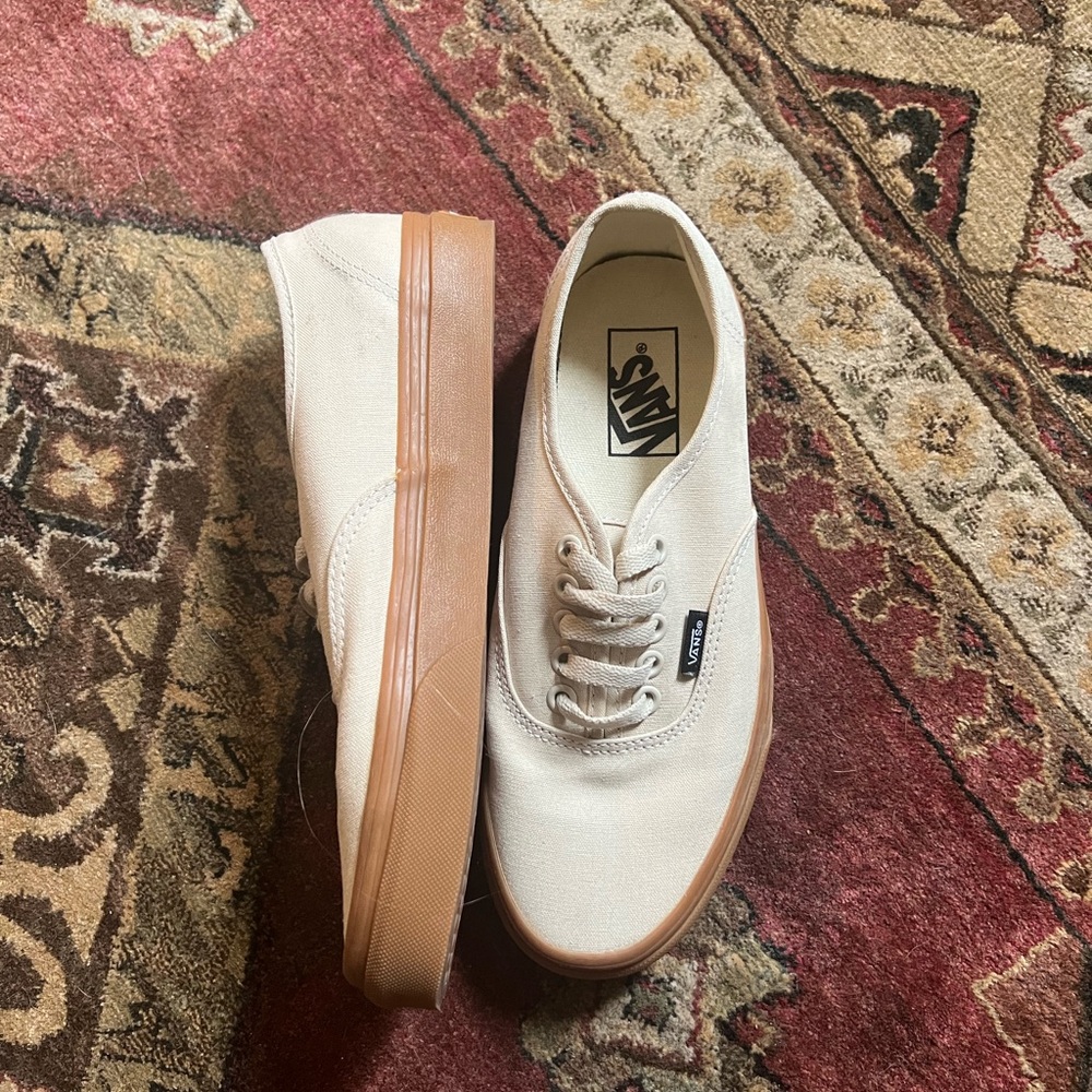 Beige vans lightly worn once